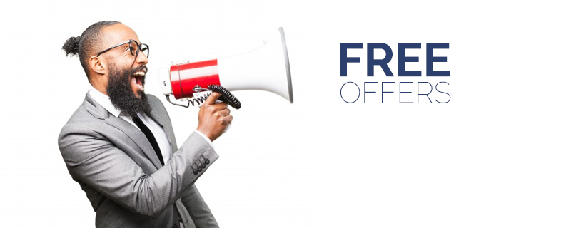 Announce free or special offers