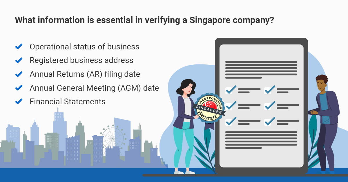 What information is essential in verifying a Singapore company?